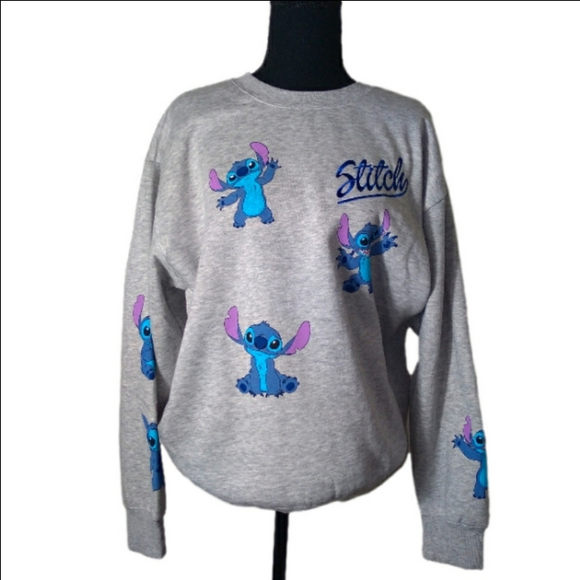 Disney Sweaters - Disney Stitch Women's Long Sleeve Grey Sweater